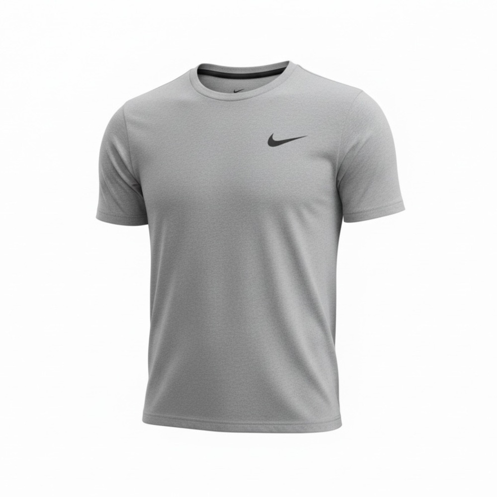 Nike EUC Dri-Fit Gray Athletic Tee Black Swoosh Men’s Small